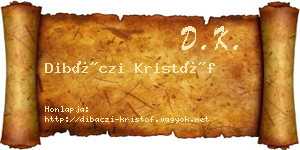 Dibáczi Kristóf névjegykártya